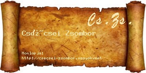 Csécsei Zsombor névjegykártya