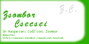 zsombor csecsei business card